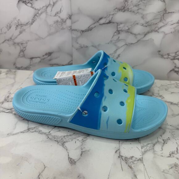 Crocs Slides Sandals Slipper Artic Blue Green Unisex Men\'s Size 11 NEW #M438 main image 4